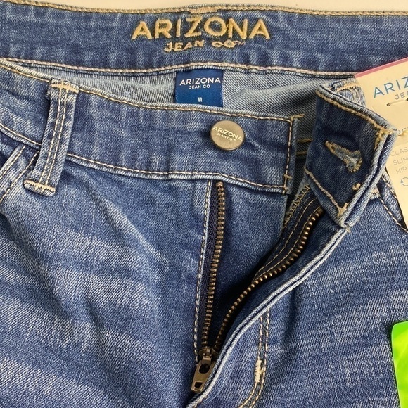 Arizona Jean Co Boot Classic Leg Slim Fit Hip To Thigh Faded Blue Jeans Sz 11 - Picture 9 of 10
